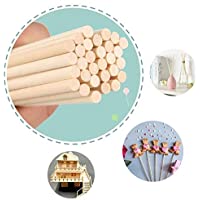 LINGLAN Madera Palos Redondos para Manualidades- 50 unidades (20cm-6mm)